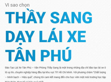 Đào Tạo Lái Xe Uy Tín Tại Tân Phú TPHCM - Thầy Sang